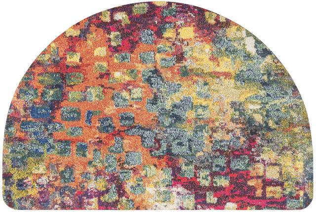 Anti-Fatigue Multicolor 2' x 3' Comfort Standing Mat Hearth Half-Round Semicircle Area Rug for Kitchen, Bath, Laundry Room, Office Colorful PVC Durable Non-Slip Water Resistant Spill Proof Rug Thick Rubber for Sale at Rug Engine