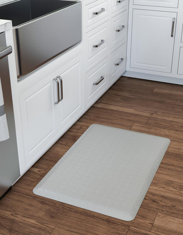 Anti-Fatigue Gray 2' x 3' Comfort Standing Mat for Kitchen, Bath, Laundry Room, Office Colorful PVC Durable Non-Slip Water Resistant Spill Proof Rug Thick Rubber for Sale at Rug Engine