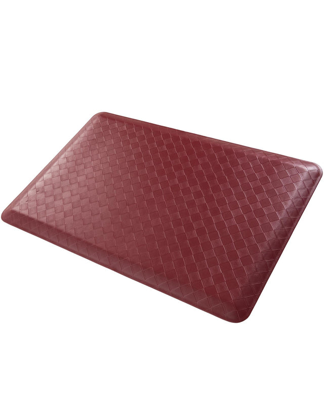 Anti-Fatigue Burgundy Red 2' x 3' Comfort Standing Mat for Kitchen, Bath, Laundry Room, Office Colorful PVC Durable Non-Slip Water Resistant Spill Proof Rug Thick Rubber for Sale at Rug Engine