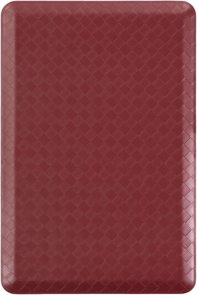Anti-Fatigue Burgundy Red 2' x 3' Comfort Standing Mat for Kitchen, Bath, Laundry Room, Office Colorful PVC Durable Non-Slip Water Resistant Spill Proof Rug Thick Rubber for Sale at Rug Engine