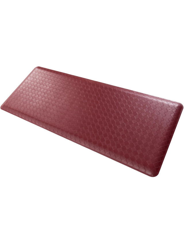 Anti-Fatigue Burgundy Red 2' x 5' Comfort Standing Mat for Kitchen, Bath, Laundry Room, Office Colorful PVC Durable Non-Slip Water Resistant Spill Proof Rug Thick Rubber for Sale at Rug Engine