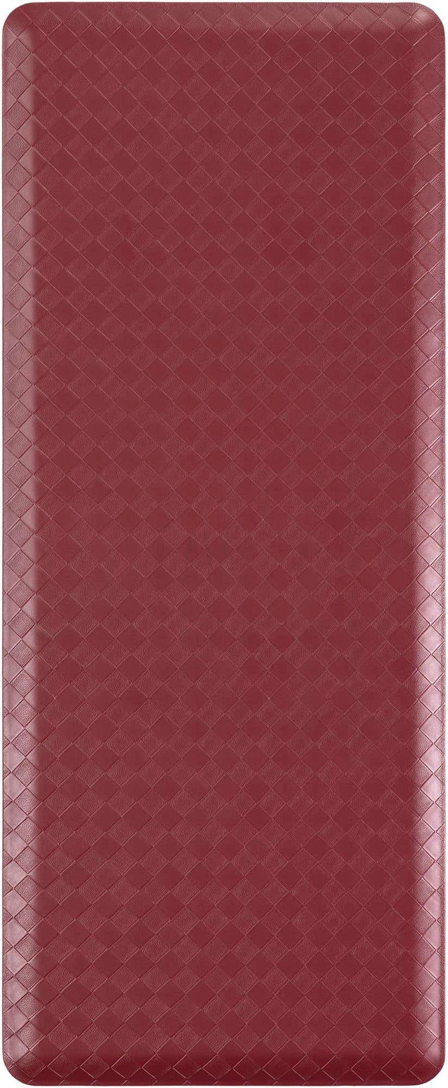 Anti-Fatigue Burgundy Red 2' x 5' Comfort Standing Mat for Kitchen, Bath, Laundry Room, Office Colorful PVC Durable Non-Slip Water Resistant Spill Proof Rug Thick Rubber for Sale at Rug Engine