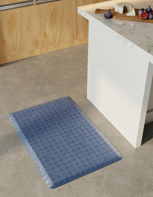 Anti-Fatigue Navy Blue 2' x 3' Comfort Standing Mat for Kitchen, Bath, Laundry Room, Office Colorful PVC Durable Non-Slip Water Resistant Spill Proof Rug Thick Rubber for Sale at Rug Engine
