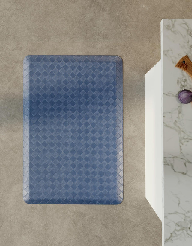 Anti-Fatigue Navy Blue 2' x 3' Comfort Standing Mat for Kitchen, Bath, Laundry Room, Office Colorful PVC Durable Non-Slip Water Resistant Spill Proof Rug Thick Rubber for Sale at Rug Engine