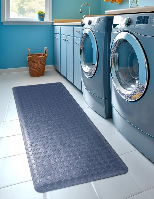 Anti-Fatigue Navy Blue 2' x 3' Comfort Standing Mat for Kitchen, Bath, Laundry Room, Office Colorful PVC Durable Non-Slip Water Resistant Spill Proof Rug Thick Rubber for Sale at Rug Engine