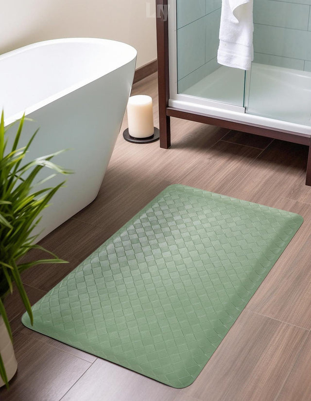 Anti-Fatigue Green 2' x 3' Comfort Standing Mat for Kitchen, Bath, Laundry Room, Office Colorful PVC Durable Non-Slip Water Resistant Spill Proof Rug Thick Rubber for Sale at Rug Engine