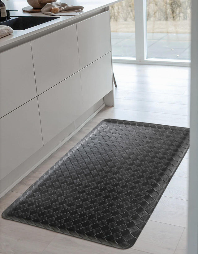 Anti-Fatigue Black 2' x 3' Comfort Standing Mat for Kitchen, Bath, Laundry Room, Office Colorful PVC Durable Non-Slip Water Resistant Spill Proof Rug Thick Rubber for Sale at Rug Engine