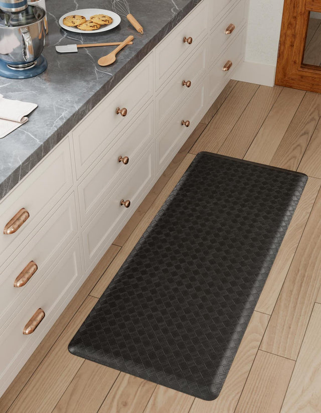Anti-Fatigue Black 2' x 5' Comfort Standing Mat for Kitchen, Bath, Laundry Room, Office Colorful PVC Durable Non-Slip Water Resistant Spill Proof Rug Thick Rubber for Sale at Rug Engine