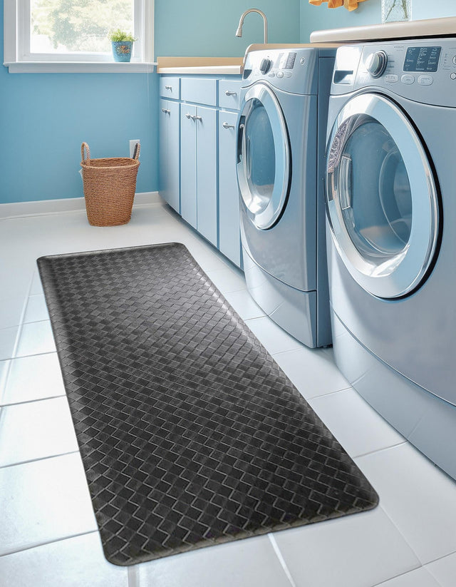 Anti-Fatigue Black 2' x 3' Comfort Standing Mat for Kitchen, Bath, Laundry Room, Office Colorful PVC Durable Non-Slip Water Resistant Spill Proof Rug Thick Rubber for Sale at Rug Engine