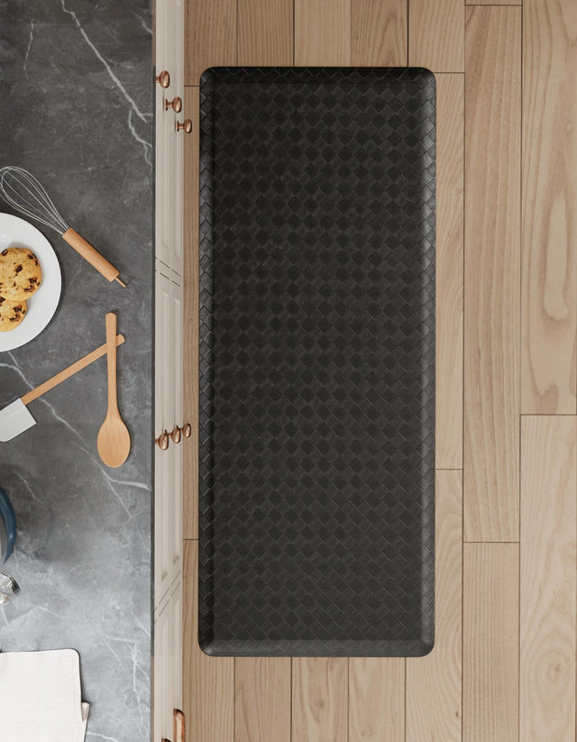 Anti-Fatigue Black 2' x 5' Comfort Standing Mat for Kitchen, Bath, Laundry Room, Office Colorful PVC Durable Non-Slip Water Resistant Spill Proof Rug Thick Rubber for Sale at Rug Engine