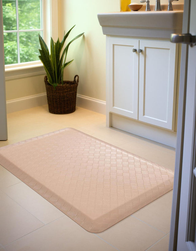 Anti-Fatigue Beige 2' x 3' Comfort Standing Mat for Kitchen, Bath, Laundry Room, Office Colorful PVC Durable Non-Slip Water Resistant Spill Proof Rug Thick Rubber for Sale at Rug Engine