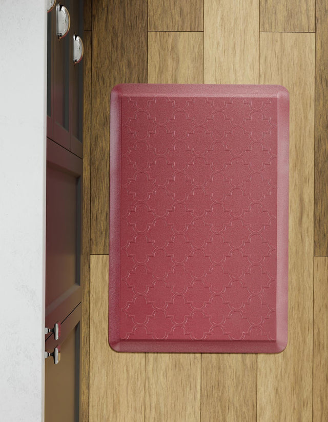 Anti-Fatigue Burgundy Red 2' x 3' Comfort Standing Mat for Kitchen, Bath, Laundry Room, Office Colorful PVC Durable Non-Slip Water Resistant Spill Proof Rug Thick Rubber for Sale at Rug Engine