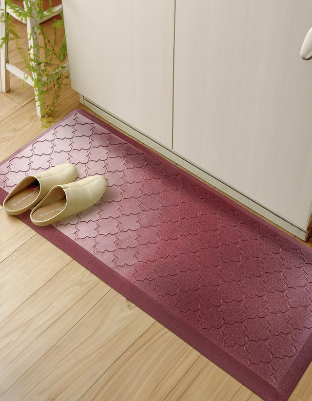 Anti-Fatigue Burgundy Red 2' x 5' Comfort Standing Mat for Kitchen, Bath, Laundry Room, Office Colorful PVC Durable Non-Slip Water Resistant Spill Proof Rug Thick Rubber for Sale at Rug Engine