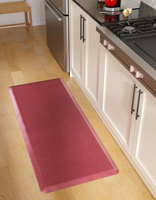 Anti-Fatigue Burgundy Red 2' x 5' Comfort Standing Mat for Kitchen, Bath, Laundry Room, Office Colorful PVC Durable Non-Slip Water Resistant Spill Proof Rug Thick Rubber for Sale at Rug Engine