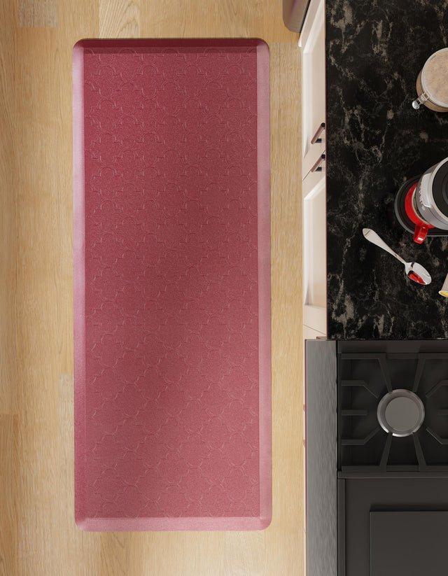 Anti-Fatigue Burgundy Red 2' x 5' Comfort Standing Mat for Kitchen, Bath, Laundry Room, Office Colorful PVC Durable Non-Slip Water Resistant Spill Proof Rug Thick Rubber for Sale at Rug Engine