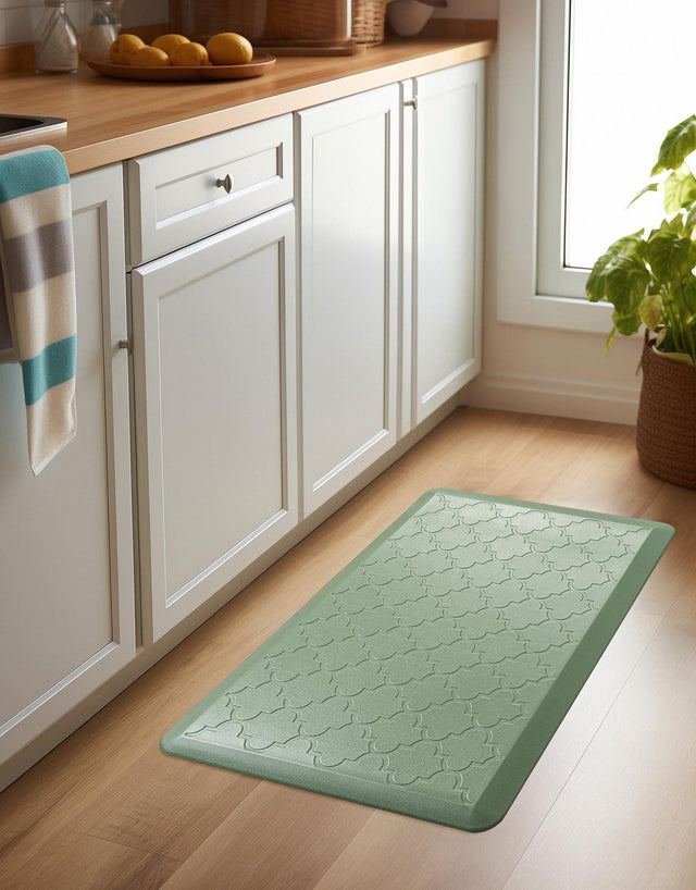 Anti-Fatigue Green 2' x 3' Comfort Standing Mat for Kitchen, Bath, Laundry Room, Office Colorful PVC Durable Non-Slip Water Resistant Spill Proof Rug Thick Rubber for Sale at Rug Engine
