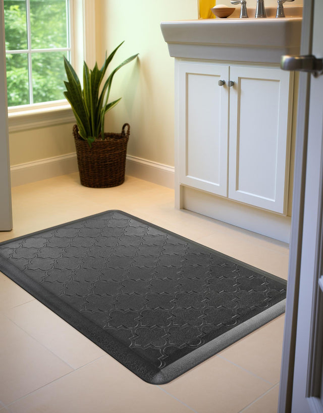 Anti-Fatigue Black 2' x 3' Comfort Standing Mat for Kitchen, Bath, Laundry Room, Office Colorful PVC Durable Non-Slip Water Resistant Spill Proof Rug Thick Rubber for Sale at Rug Engine
