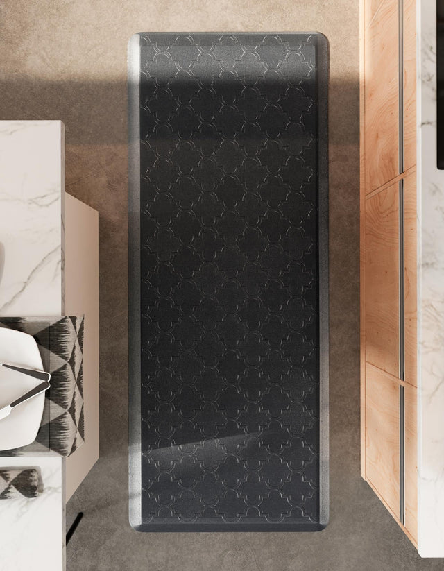 Anti-Fatigue Black 2' x 5' Comfort Standing Mat for Kitchen, Bath, Laundry Room, Office Colorful PVC Durable Non-Slip Water Resistant Spill Proof Rug Thick Rubber for Sale at Rug Engine