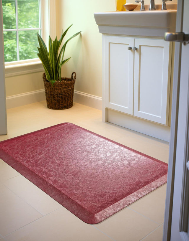 Anti-Fatigue Burgundy Red 2' x 3' Comfort Standing Mat for Kitchen, Bath, Laundry Room, Office Colorful PVC Durable Non-Slip Water Resistant Spill Proof Rug Thick Rubber for Sale at Rug Engine