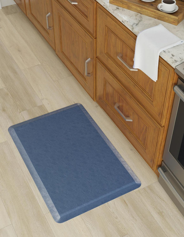 Anti-Fatigue Navy Blue 2' x 3' Comfort Standing Mat for Kitchen, Bath, Laundry Room, Office Colorful PVC Durable Non-Slip Water Resistant Spill Proof Rug Thick Rubber for Sale at Rug Engine
