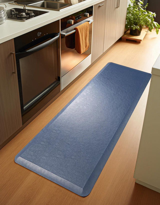 Anti-Fatigue Navy Blue 2' x 5' Comfort Standing Mat for Kitchen, Bath, Laundry Room, Office Colorful PVC Durable Non-Slip Water Resistant Spill Proof Rug Thick Rubber for Sale at Rug Engine