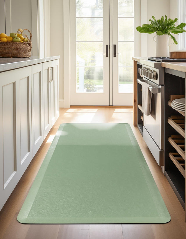 Anti-Fatigue Green 2' x 5' Comfort Standing Mat for Kitchen, Bath, Laundry Room, Office Colorful PVC Durable Non-Slip Water Resistant Spill Proof Rug Thick Rubber for Sale at Rug Engine