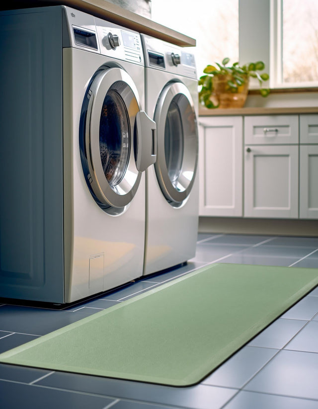 Anti-Fatigue Green 2' x 5' Comfort Standing Mat for Kitchen, Bath, Laundry Room, Office Colorful PVC Durable Non-Slip Water Resistant Spill Proof Rug Thick Rubber for Sale at Rug Engine