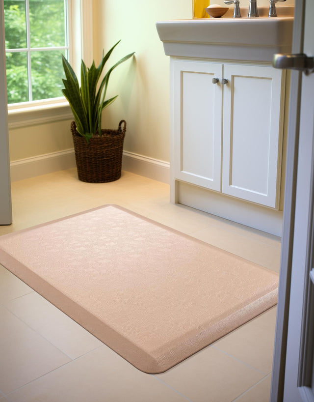 Anti-Fatigue Beige 2' x 3' Comfort Standing Mat for Kitchen, Bath, Laundry Room, Office Colorful PVC Durable Non-Slip Water Resistant Spill Proof Rug Thick Rubber for Sale at Rug Engine
