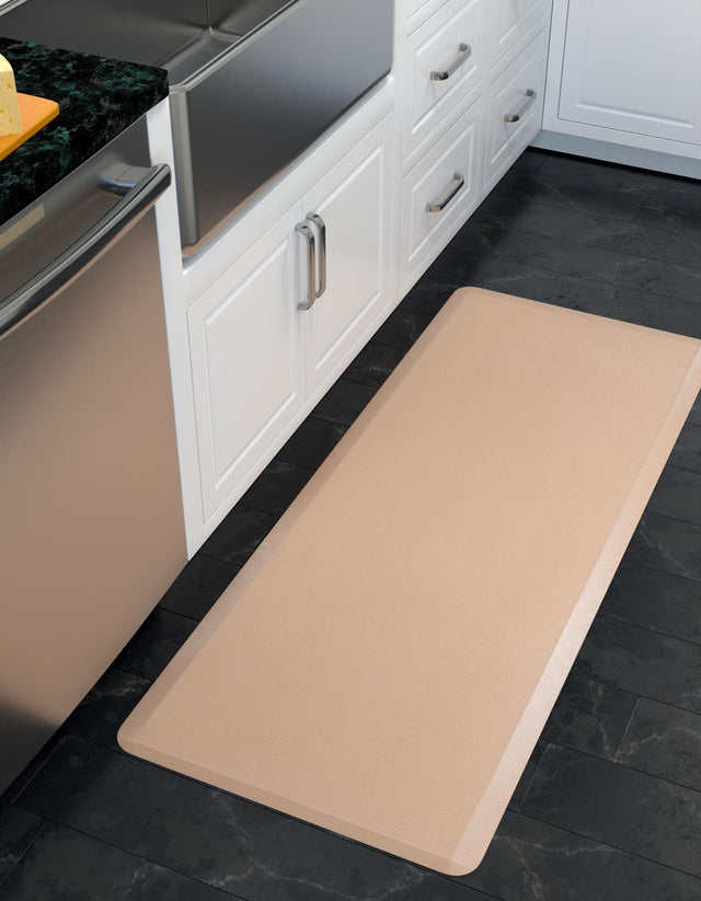 Anti-Fatigue Beige 2' x 5' Comfort Standing Mat for Kitchen, Bath, Laundry Room, Office Colorful PVC Durable Non-Slip Water Resistant Spill Proof Rug Thick Rubber for Sale at Rug Engine