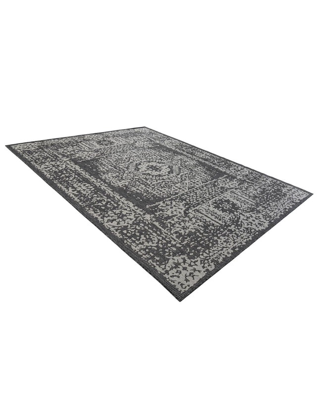 Charcoal Gray 7' 10 x 10' Outdoor Traditional Rectangle Area Rug Weather Resistant for Patio, Deck, Terrace, Balcony, Porch Classical Design Outside Carpet for Sale at Rug Engine