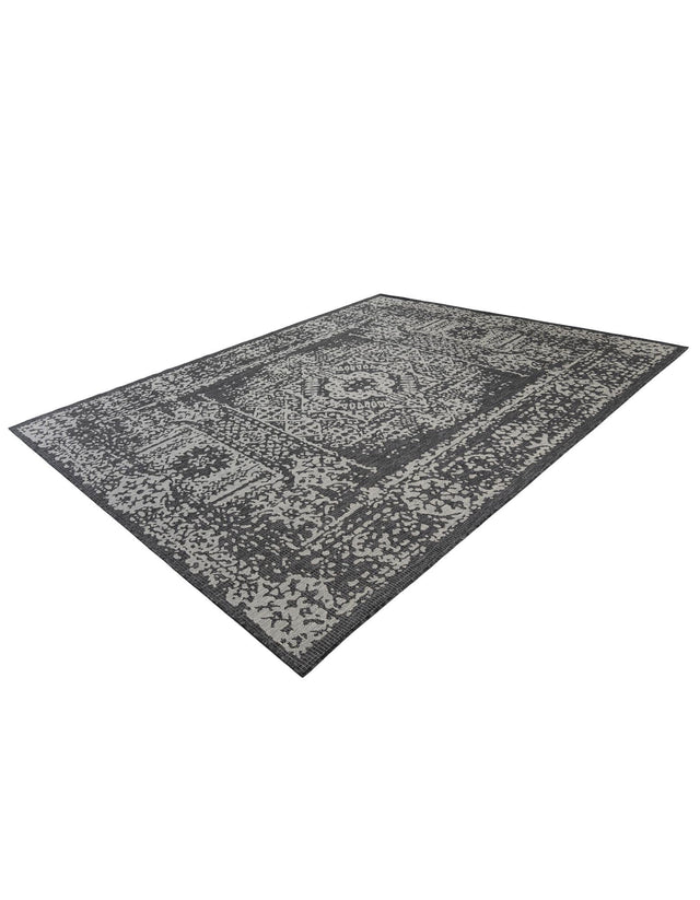 Charcoal Gray 7' 10 x 10' Outdoor Traditional Rectangle Area Rug Weather Resistant for Patio, Deck, Terrace, Balcony, Porch Classical Design Outside Carpet for Sale at Rug Engine