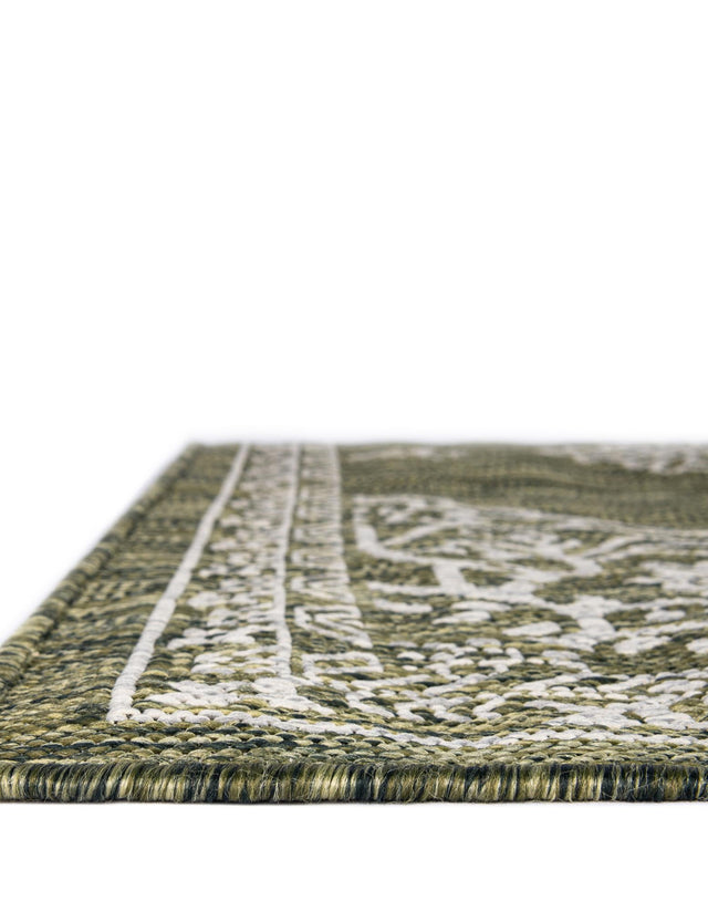 Green 12' x 12' Outdoor Traditional Square Area Rug Weather Resistant for Patio, Deck, Terrace, Balcony, Porch Classical Design Outside Carpet for Sale at Rug Engine