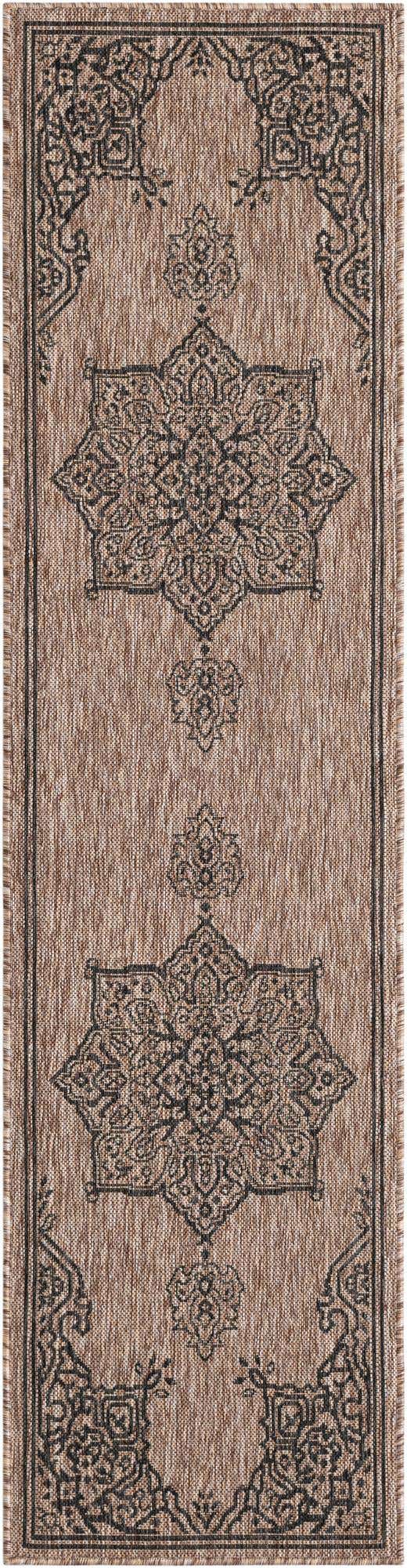Beige 2' x 8' Outdoor Traditional Runner Area Rug Weather Resistant for Patio, Deck, Terrace, Balcony, Porch Classical Design Outside Carpet for Sale at Rug Engine