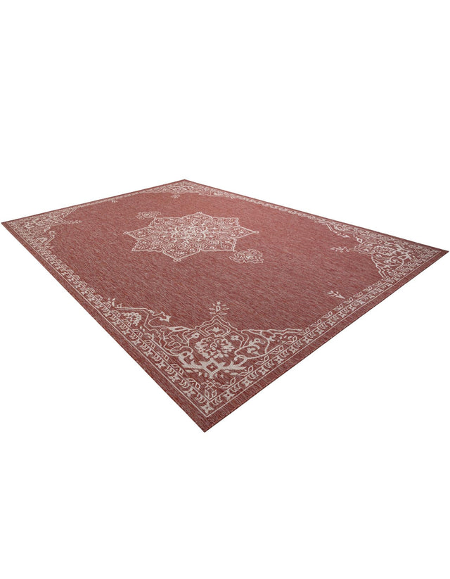 Rust Red 10' x 14' 1 Outdoor Traditional Rectangle Area Rug Weather Resistant for Patio, Deck, Terrace, Balcony, Porch Classical Design Outside Carpet for Sale at Rug Engine