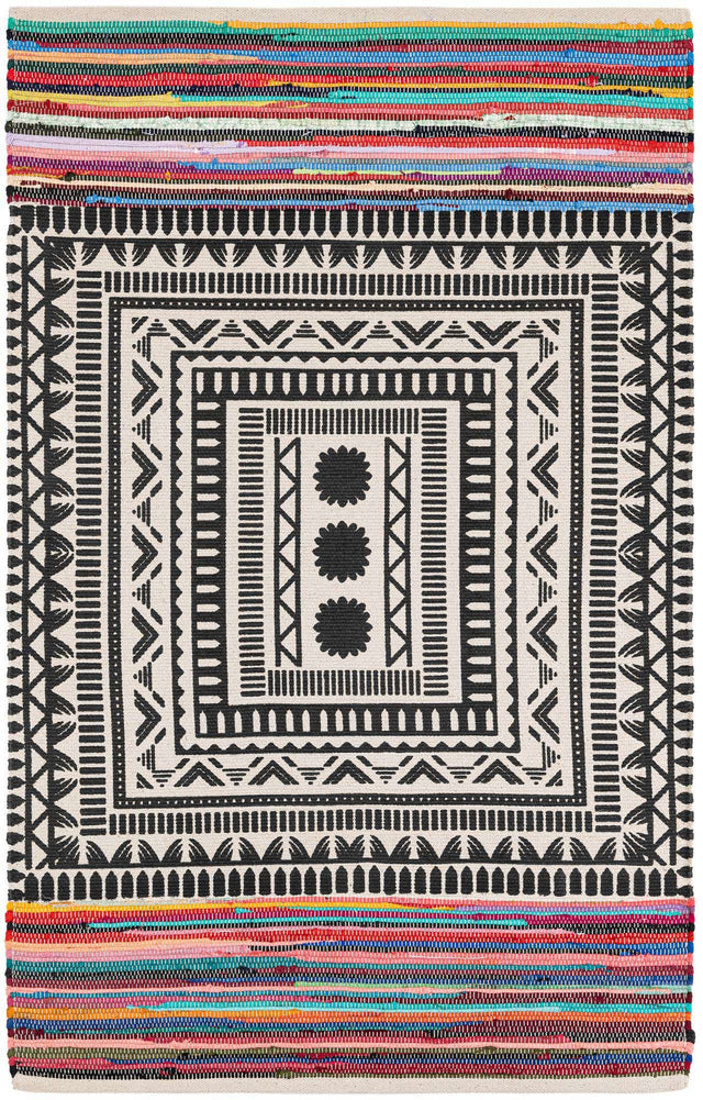 Multicolor 4' 1 x 6' 1 Chindi Cotton Rectangle Area Rug Interior Design Home Decor Carpet Mat for Sale at Rug Engine