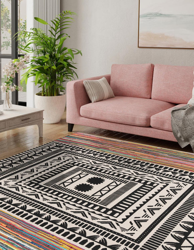 Multicolor 7' 10 x 7' 10 Chindi Cotton Square Area Rug Interior Design Home Decor Carpet Mat for Sale at Rug Engine
