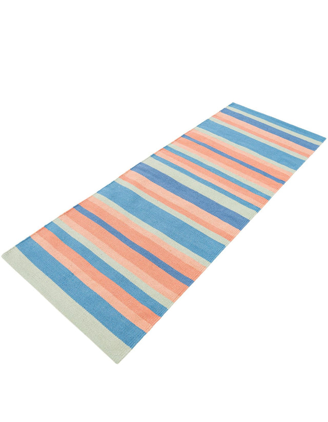 Multicolor 2' x 5' 1 Flatweave Cotton Dhurrie Runner Area Rug 100% Chenille All Natural Carpet for Living Rooms, Dining Rooms, Entryway, Foyer for Sale at Rug Engine
