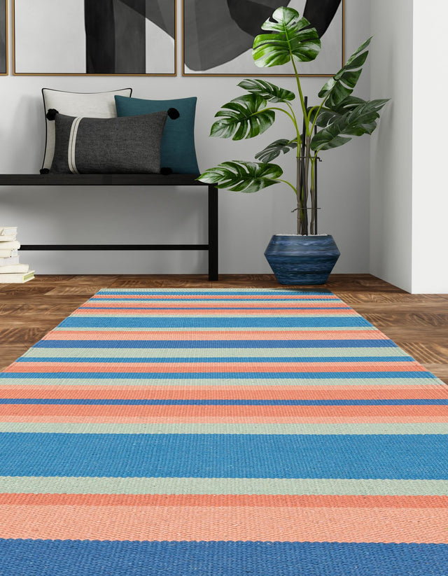 Multicolor 2' x 5' 1 Flatweave Cotton Dhurrie Runner Area Rug 100% Chenille All Natural Carpet for Living Rooms, Dining Rooms, Entryway, Foyer for Sale at Rug Engine