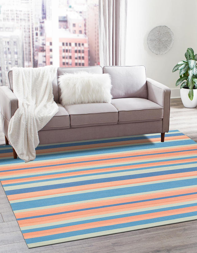 Multicolor 10' x 10' Flatweave Cotton Dhurrie Square Area Rug 100% Chenille All Natural Carpet for Living Rooms, Dining Rooms, Entryway, Foyer for Sale at Rug Engine