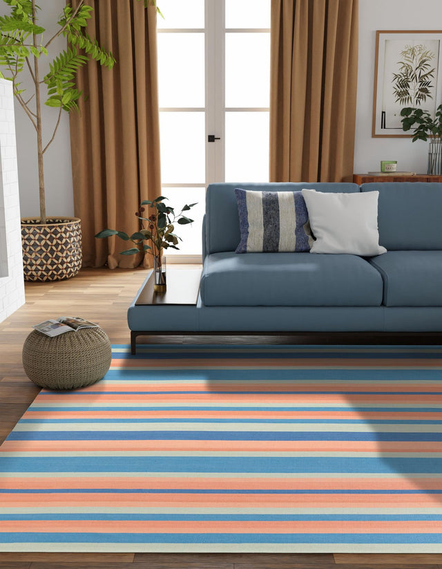 Multicolor 10' x 10' Flatweave Cotton Dhurrie Square Area Rug 100% Chenille All Natural Carpet for Living Rooms, Dining Rooms, Entryway, Foyer for Sale at Rug Engine