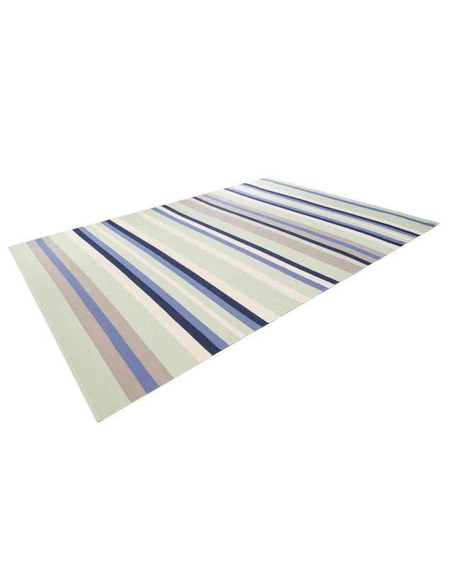 Aqua Blue and Gray 10' x 14' 1 Flatweave Cotton Dhurrie Rectangle Area Rug 100% Chenille All Natural Carpet for Living Rooms, Dining Rooms, Entryway, Foyer for Sale at Rug Engine