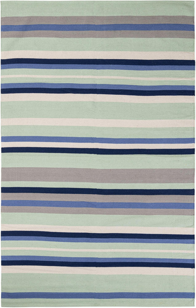 Aqua Blue and Gray 5' 1 x 8' Flatweave Cotton Dhurrie Rectangle Area Rug 100% Chenille All Natural Carpet for Living Rooms, Dining Rooms, Entryway, Foyer for Sale at Rug Engine