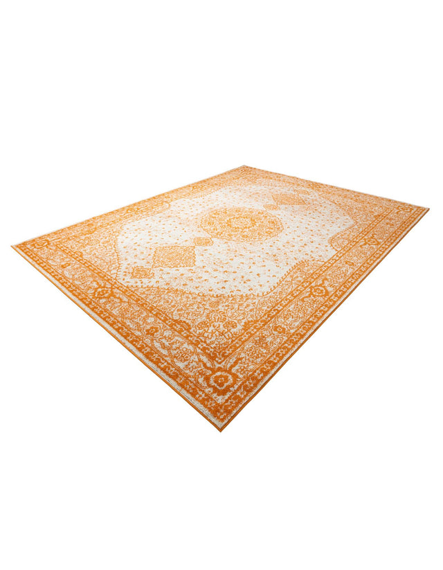 Orange 9' x 12' Bromley Rectangle Area Rug 100% Polypropylene With Cotton Backing Vintage Distressed Colorful Traditional Carpet for Living Dining Rooms Offices for Sale at Rug Engine