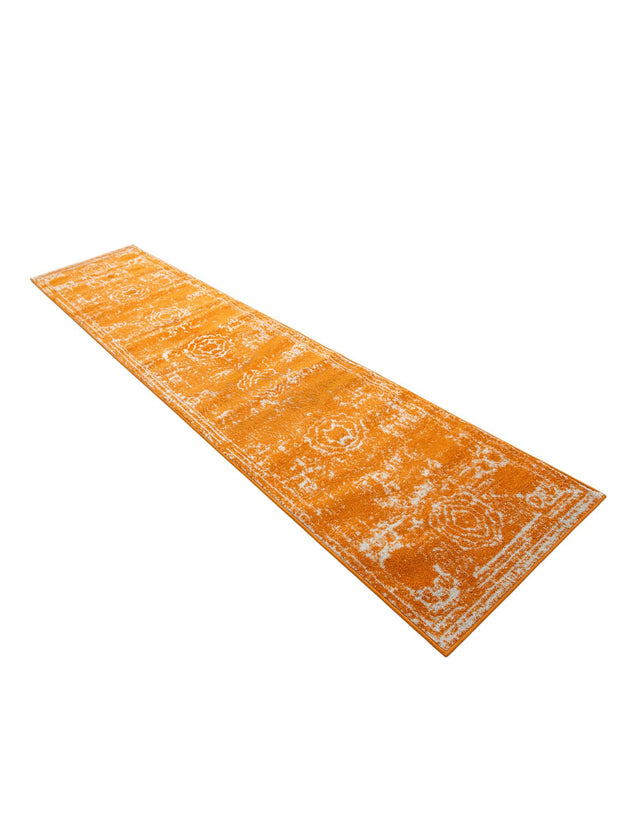 Orange 2' 7 x 12' Bromley Runner Area Rug 100% Polypropylene With Cotton Backing Vintage Distressed Colorful Traditional Carpet for Living Dining Rooms Offices for Sale at Rug Engine