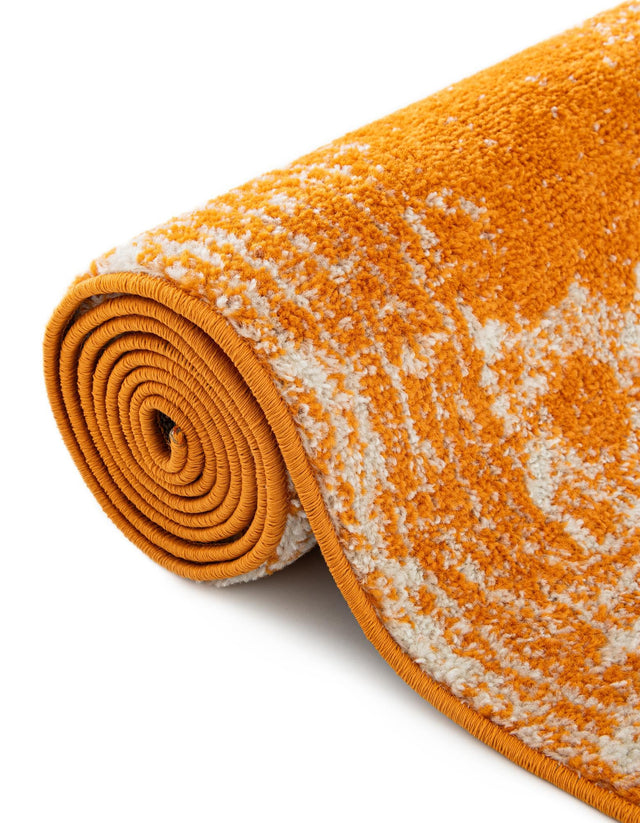 Orange 5' 3 x 8' Bromley Oval Area Rug 100% Polypropylene With Cotton Backing Vintage Distressed Colorful Traditional Carpet for Living Dining Rooms Offices for Sale at Rug Engine