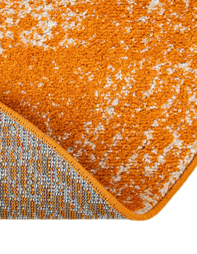 Orange 10' x 10' Bromley Round Area Rug 100% Polypropylene With Cotton Backing Vintage Distressed Colorful Traditional Carpet for Living Dining Rooms Offices for Sale at Rug Engine