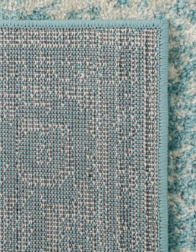 Aqua 2' 7 x 12' Bromley Runner Area Rug 100% Polypropylene With Cotton Backing Vintage Distressed Colorful Traditional Carpet for Living Dining Rooms Offices for Sale at Rug Engine