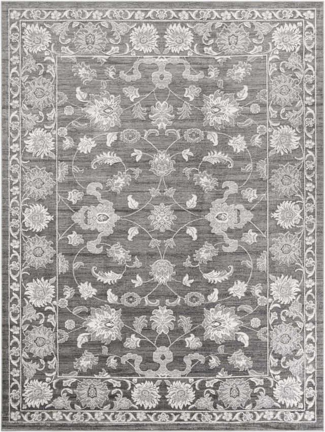 Gray 10' x 13' 1 Boston Rectangle Area Rug 55% Polypropylene & 45% Polyester Easy Clean Traditional Classical Carpet for Contemporary Living Dining Room Office Space for Sale at Rug Engine