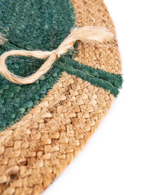 Seasonal Festive Green 7' 1 x 7' 1 Christmas Tree Skirt Round Area Rug 100% Jute All Natural Eco-Friendly Holiday Carpet Mat for Under Christmas Trees for Sale at Rug Engine