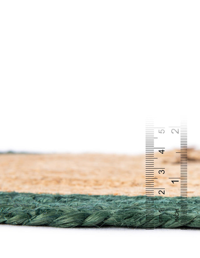 Seasonal Festive Green and Natural 7' 1 x 7' 1 Christmas Tree Skirt Round Area Rug 100% Jute All Natural Eco-Friendly Holiday Carpet Mat for Under Christmas Trees for Sale at Rug Engine